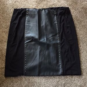 Zac & Rachel knit and faux leather panel skirt 22
